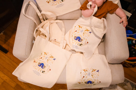Blue House Curio Hemp Cotton Tote Bag
