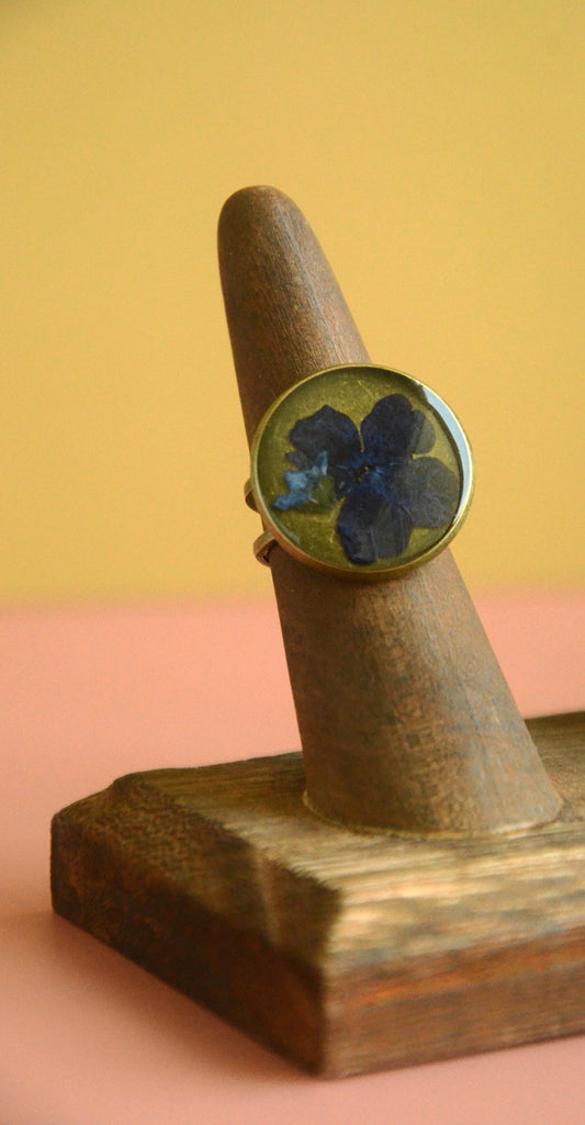 Purple and Blue Flower Ring