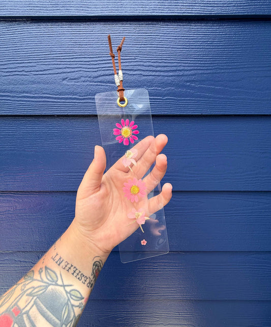 Pink Floral Bookmark