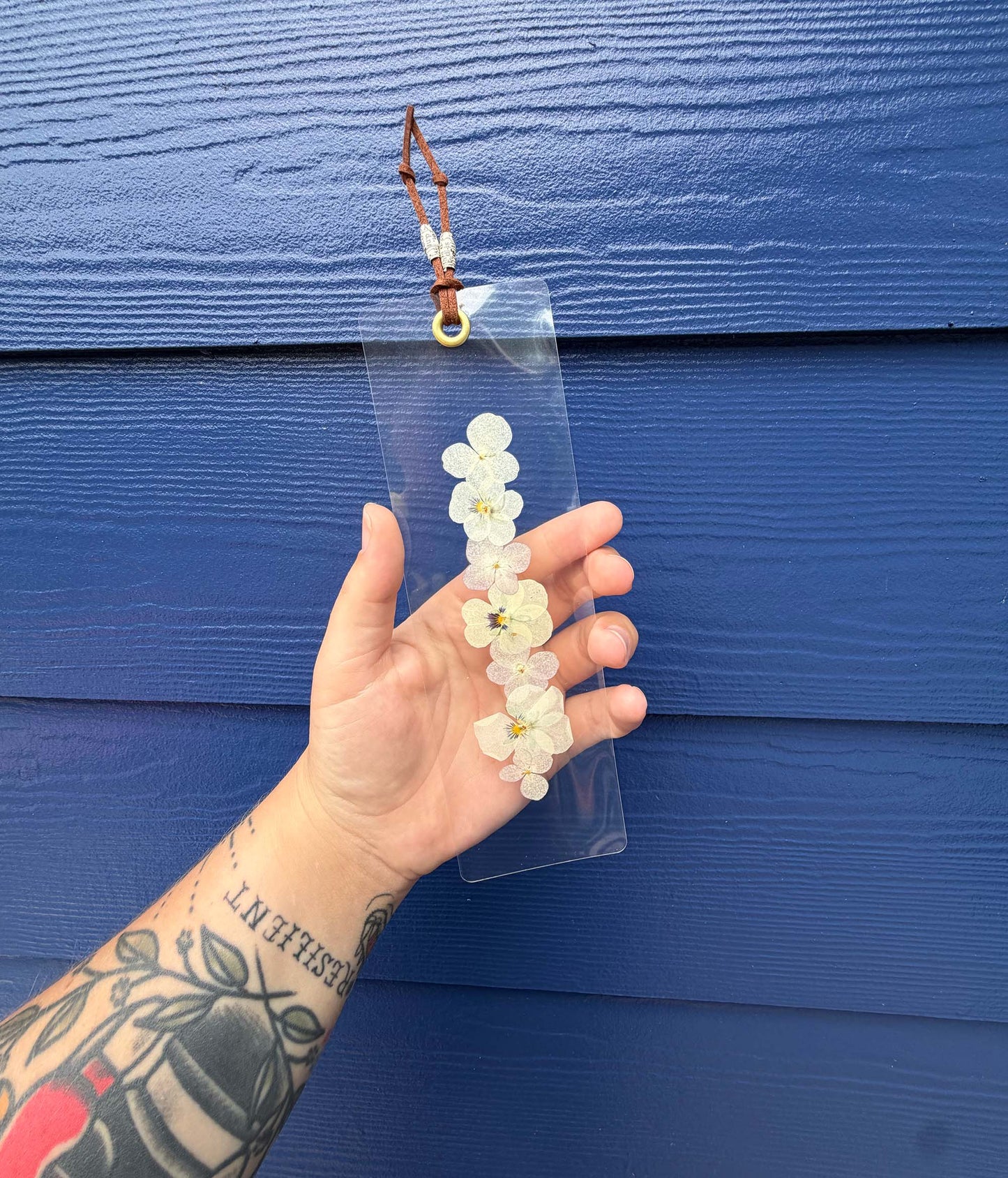 White Floral Bookmark