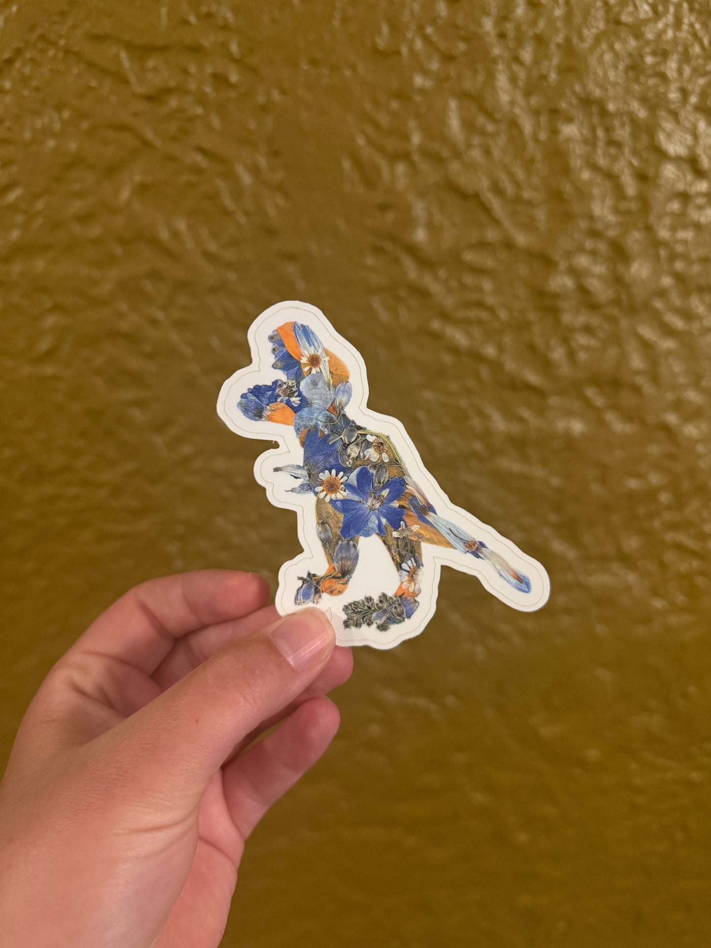 Floral Dinosaur Sticker
