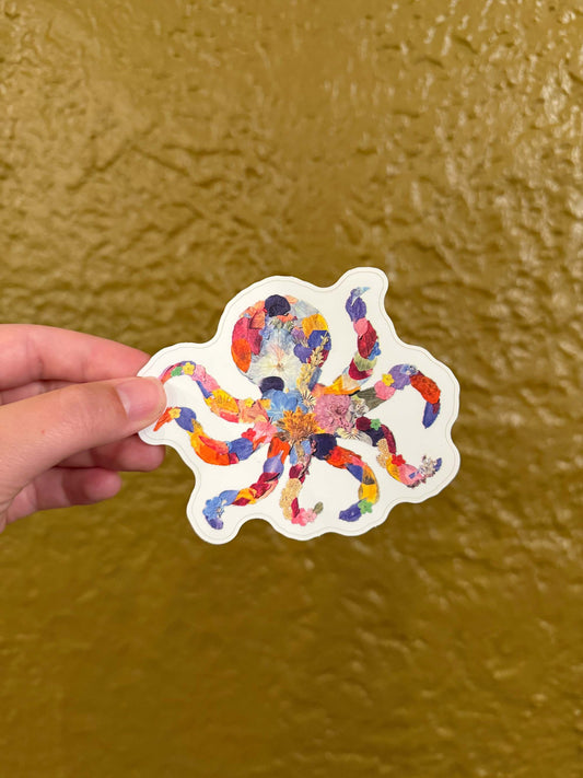 Floral Octopus Sticker