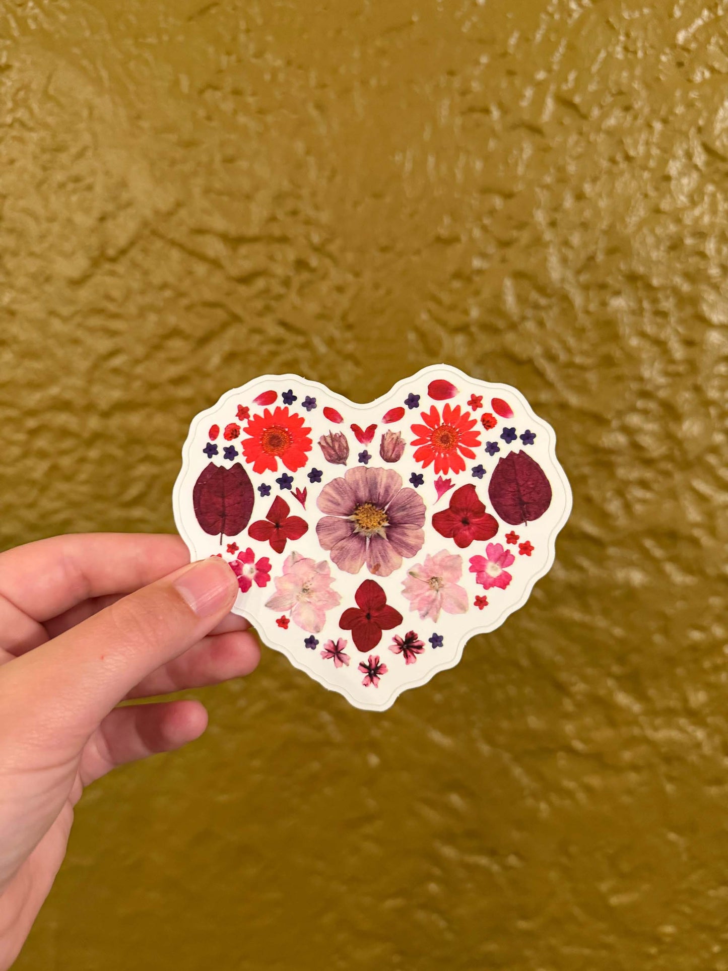Red and Pink Heart Flower Sticker