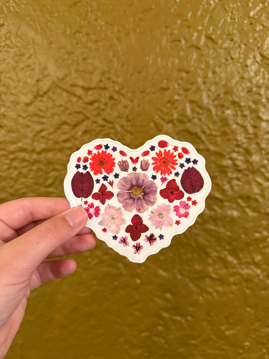 Red and Pink Heart Flower Sticker