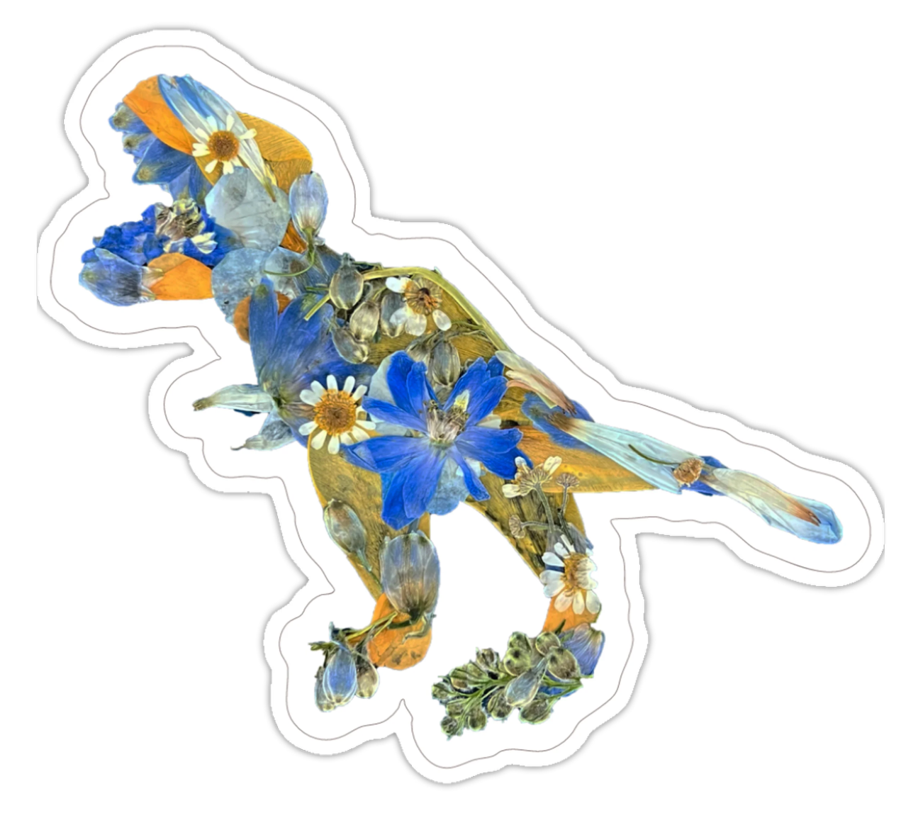 Floral Dinosaur Sticker