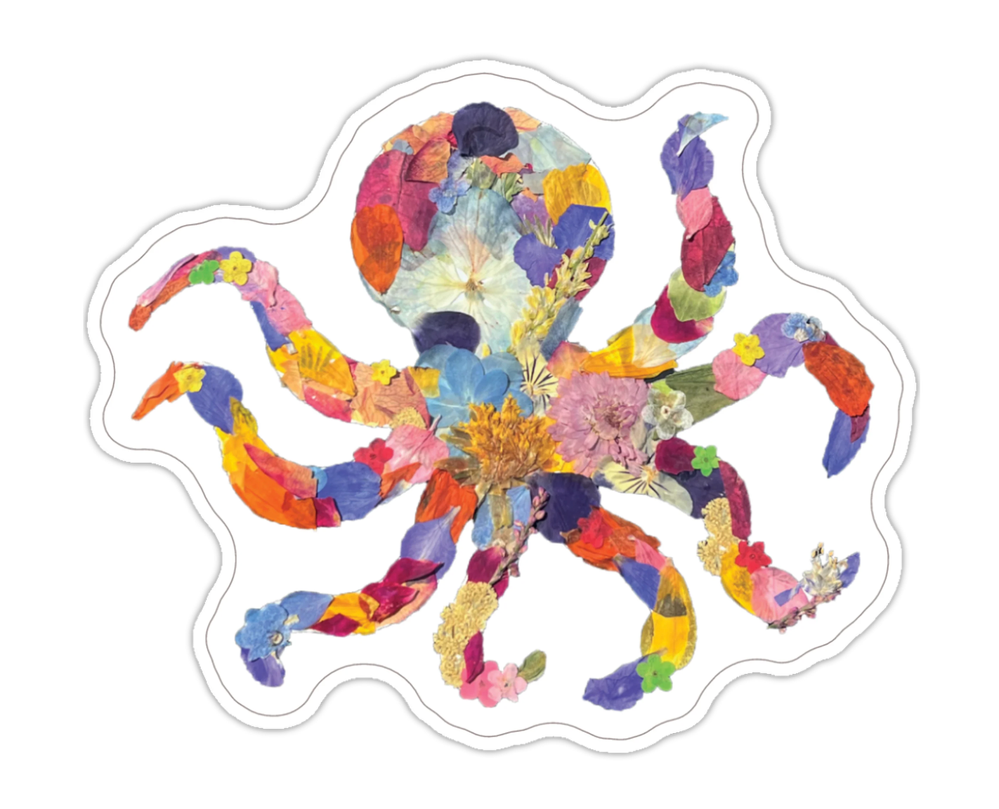 Floral Octopus Sticker