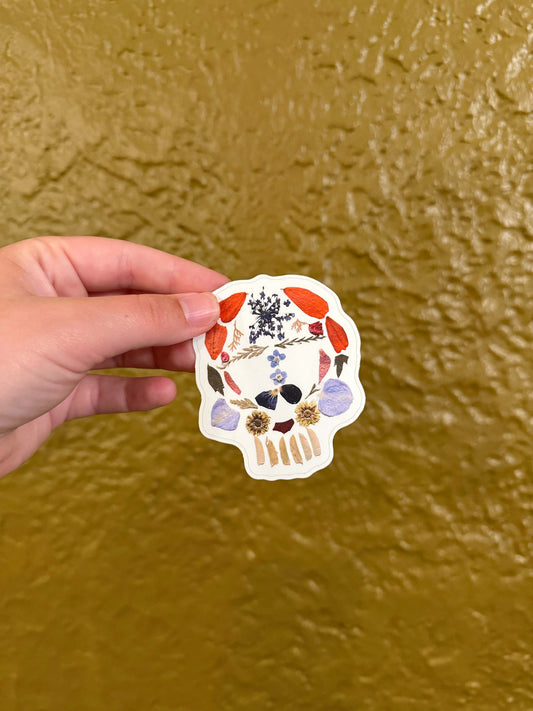 Floral Skull Sticker